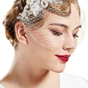 Bridal Wedding Veil Fascinator Mesh Lace Headband Tea Party Fascinator